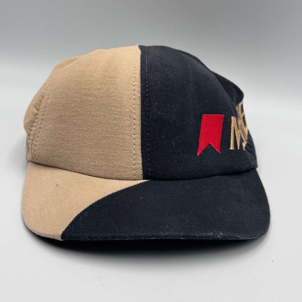 Vintage Michelob Beer Hat Stylemaster Snapback Two Tone Tan Black Made in USA